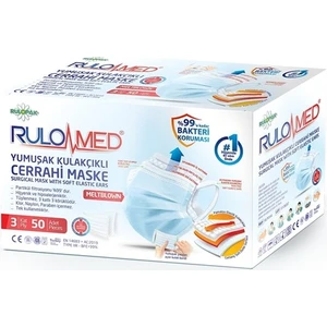 Rulomed Elastik Kulakçıklı Maske 50'li (Mavi)
