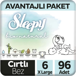 Bio Natural Avantajlı Paket Bebek Bezi 6 Numara Xlarge 96 Adet