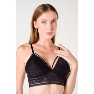 Top Step Desteksiz Süngerli Hortum Detaylı Bralet - Siyah - 85B