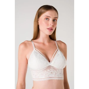 Top Step Desteksiz Süngerli Hortum Detaylı Bralet - Ekru - 85B