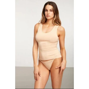 Basic Singlet Pamuklu Kalın Askılı Atlet - Ten