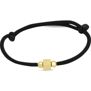 Aslı Gold Altın 14 Ayar Siyah Top ve Küp Bileklik (BLK0315)