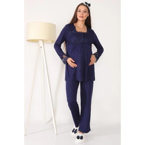 Lohusa Hamile 2603 Lacivert Lohusa Pijama