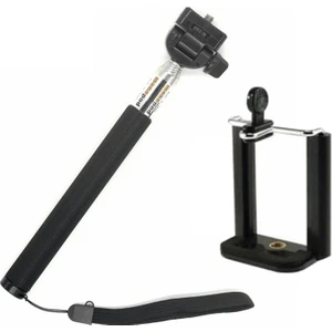 GP55P Tüm Sjcam Eken Gopro Aksiyon Kamera Monopod ve Tripodlarıyla Uyumlu 1/4 Inç Bağlantılı Telefon Tutuculu 110 cm 2 Parça Monopod  Seti