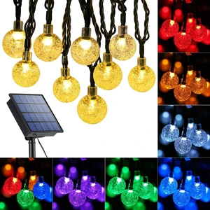 Light Home 50 Led 7 Metre Kristal Renkli Güneş Enerjili Led Işık Solar Bahçe Teras Balkon Ağaç Lambası Aydınlatması