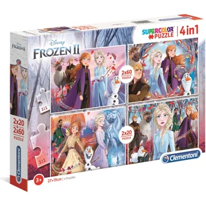 2X20 + 2X60 Parça Puzzle Frozen 2