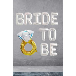 Tek Taşlı Bride To Be Balon Seti Gümüş - Bekarlığa Veda Balonu