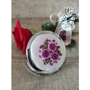 Adil Store Cep Aynası Adilstore Brezilya Nakış Işlemeli ( Rokoko ) Cep Çanta Makyaj Aynası