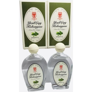 Yeşil Çay Kolonyası 80 Derece 200 ml Cam Şişe - 2'li Set