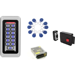 Rfıd Metal Şifreli Kapı Kilidi + Apartman Kapı  Otomatı + Proximity Anahtarlık + Adaptör