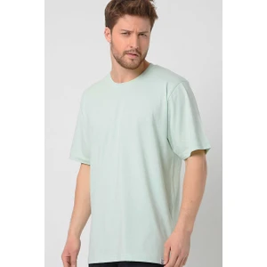 Amazing Crash Mint Basic Erkek Bisiklet Yaka Long Kalıp Kısa Kollu T-Shirt