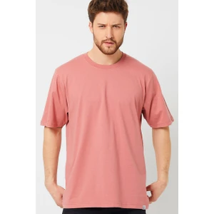 Amazing Crash Gül Kurusu Basic Erkek Bisiklet Yaka Long Kalıp Kısa Kollu T-Shirt