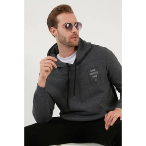 Slim Fit Baskılı Kapüşonlu Kanguru Cepli Pamuklu Sweat Erkek Sweat 5414015
