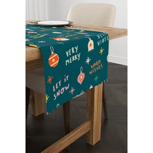 Cango Home Yeşil Yılbaşı Temalı Dijital Baskılı Runner CGH213-RN