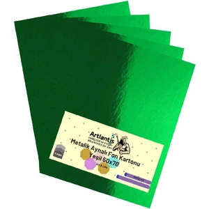 Yeşil 50X70 Metalik Aynalı Fon Kartonu 5 Adet 1 Paket Artlantis Aynalı Metalik Fon Kartonu