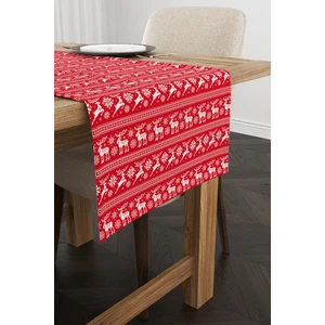 Cango Home Kırmızı Yılbaşı Temalı Dijital Baskılı Runner CGH220-RN