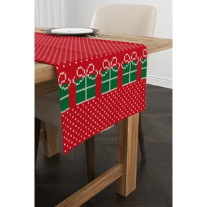 Cango Home Kırmızı Yeşil Yılbaşı Temalı Dijital Baskılı Runner CGH225-RN