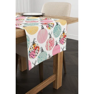 Cango Home Beyaz Çok Renkli Yılbaşı Temalı Dijital Baskılı Runner CGH299-RN