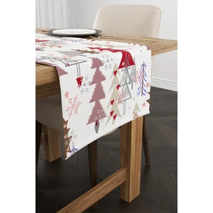 Cango Home Kırmızı Gri Yılbaşı Temalı Dijital Baskılı Runner CGH312-RN