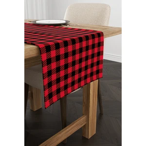 Cango Home Kırmızı Siyah Yılbaşı Temalı Dijital Baskılı Runner CGH800-RN