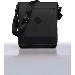 Unisex 11" Dikey Postacı Çapraz Askılı Omuz Çantası - Siyah