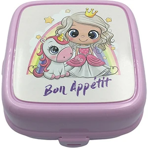 Pembe Kilitli 3 Bölmeli Beslenme Kutusu Çocuk Kahvaltı Öğrenci Okul Piknik Yemek Koyma Çantası