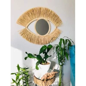 BH Bohem Handmade Rafya Göz Ayna Büyük Boy (Orta Çapı 18 Cm) B015