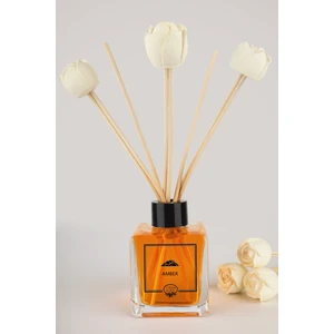Cem Parfüm 120 ml Amber Çiçek Taşlı Bambu Çubuklu Oda Kokusu