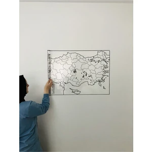 Türkiye Haritası Akıllı Kağıt Tahta 110x56 Cm Yazı Tahtası Kalem Hediyeli Duvara,Cama,Tahtaya Uygulanır