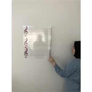 Tutunabilir Kağıt  Nota Yazı Tahtası Sol Anahtarlı ve Nota Çizgili Porteli Akıllı Kağıt Tahta + Kalem