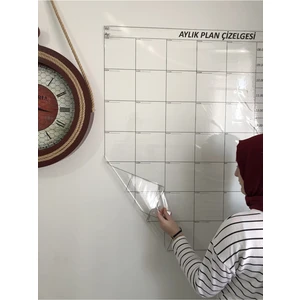 Tutunabilir Kağıt Aylık Planlayıcı Akıllı Kağıt Tahta Takvim Yazı Tahtası+ Kalem 100 x 100 cm