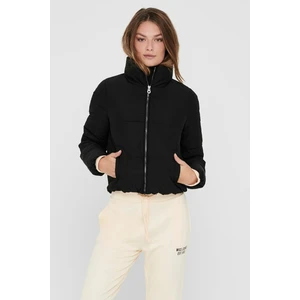 Dolly Short Puffer Noos Uzun Yaka Fermuarlı Siyah Kadın Mont