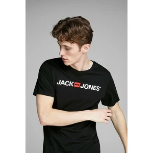 Jack & Jones Corp Logo Crew Neck Erkek Siyah Bisiklet Yaka Tişört