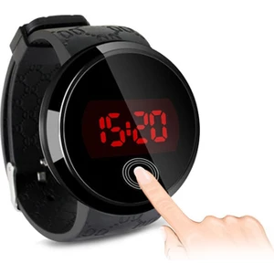 Dokunmatik Ekran Unisex LED Dijital Izle Kol Saati Timepiece Silikon Askısı (Siyah) (Siyah)  (Yurt Dışından)