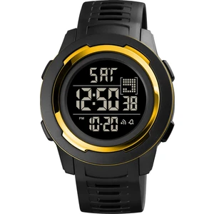 Skmeı 1731 Üçlü Yuvarlak Dial LED Çift Zamanlı Dijital Ekran Aydınlık Elektronik Izle (Altın ve Siyah)  (Yurt Dışından)