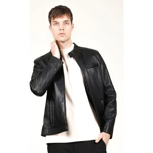 178 Siyah Deri Erkek Mont