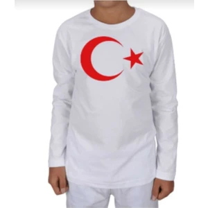 Çocuk Ay Yıldız Uzun Kol T-Shirt