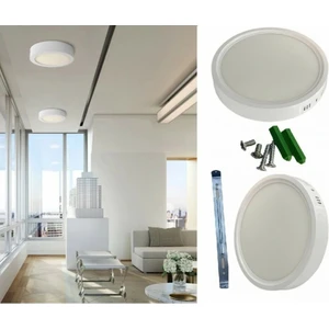 18 Watt Panel LED Armatür Sıva Üstü Yuvarlak Ct 5233 Günışığı Sarı Işık 3200K Plastik Kasa
