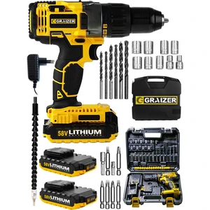 Alman 58 V 5 Ah Kraft Series Darbeli Metal Şanzuman Çift Akülü Vidalama Matkap
