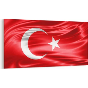 17571YD Türk Bayrağı Görseli Yatay Dar Kanvas Tablo