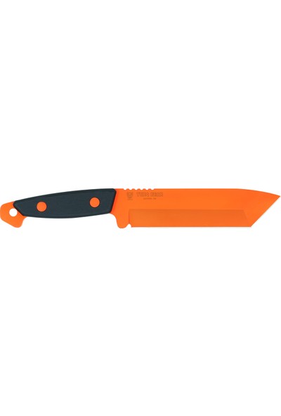 Turq Gear Bear Tanto - Black Kydex Kılıf - Cubic G10 Black Elcik - Sleipner Hunter Orange (Turuncu) Bıçak