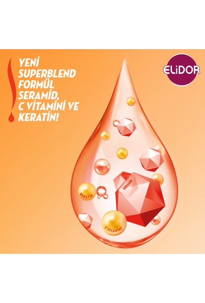 Elidor Superblend Serum Bakım Kremi Anında Onarıcı Bakım C Vitamini Keratin Seramid 400 ml
