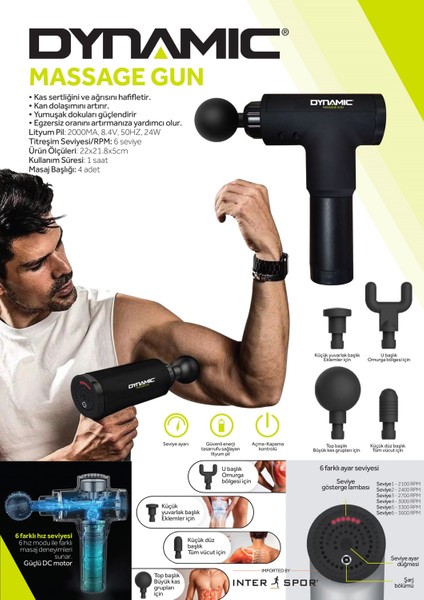 Massage Gun Kablosuz Masaj Tabancası