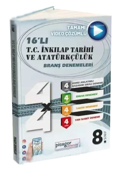 Zeka Küpü Yayınları 8. Sınıf 16'lı İnkılap Atatürkçülük Branş Dene