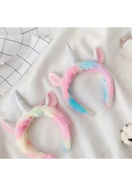 Unicorn Kulaklı ve Boynuzlu Tac Peluş Saç Bandı fırsatları
