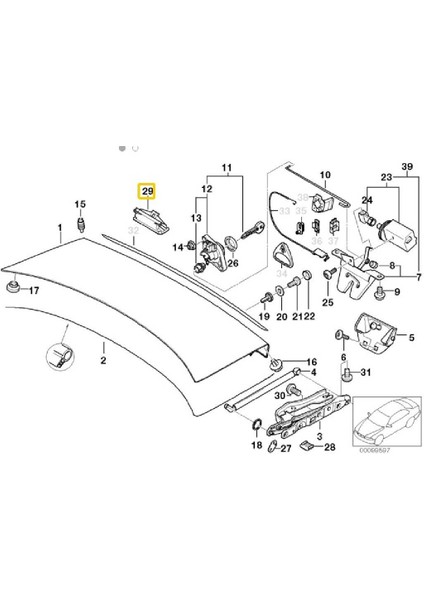 Bmw E39 ve E60 Uyumlu Bagaj Açma Mandalı 51248168035 modelleri