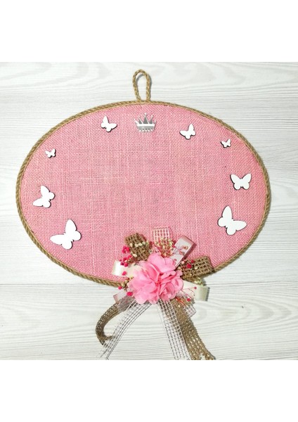 Kız Bebek Odası Kapı Süsü, Hastane Kapı Süsü, Duvar Süsü, Isim Tabelası, Bebek Çelengi (1 Adet) Pembe - 36021