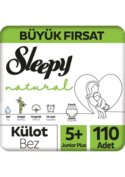 Natural Büyük Fırsat Paketi Külot Bez 5+ Numara Junior Plus 110 Adet