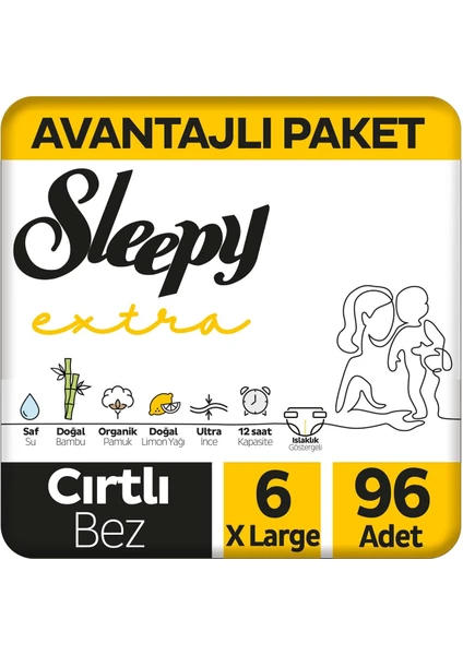 Extra Günlük Aktivite Avantajlı Paket Bebek Bezi 6 Numara Xlarge 96 Adet