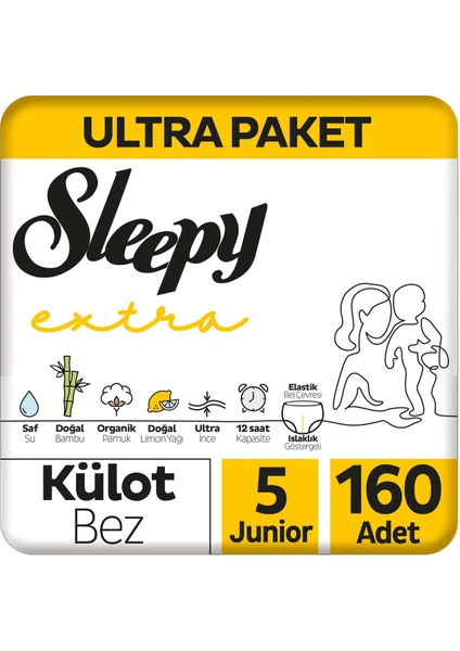 Extra Günlük Aktivite Ultra Paket Külot Bez 5 Numara Junior 160 Adet